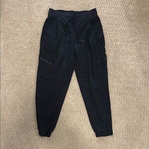 Athleta Black Cargo Joggers with Tapered Leg